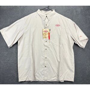 BERKLEY Mens Sz Medium (38-40) Khaki Button Up Vented UPF 20+ Fishing Shirt NWT